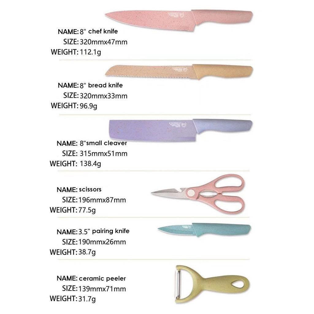 Set de cuchillos de colores elegante X6