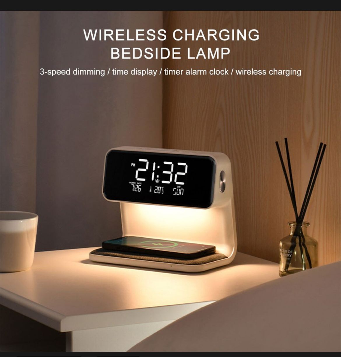 Lampara De Mesita Con Carga Inalambrica