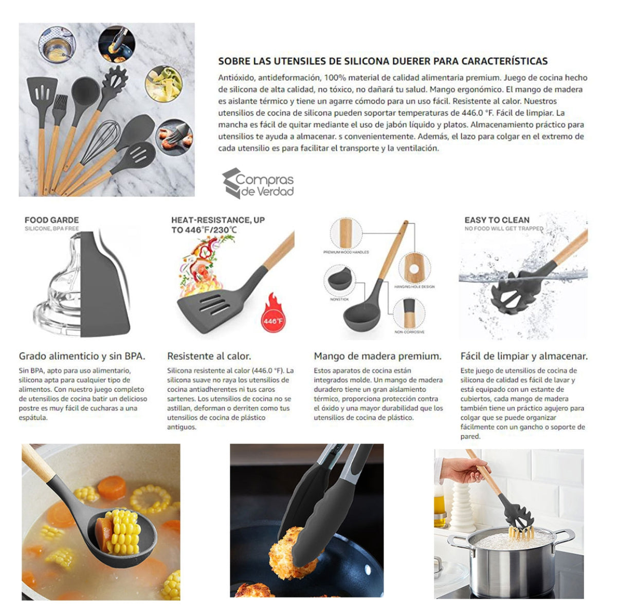 Utensilios Cocina Silicona Set por 12uds