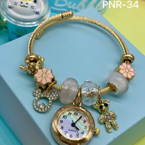 PNR RELOJ PULSERA TIPO PANDORA DORADO