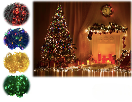 Lineal 100 Bombillos Cable Verde 8 Mtrs