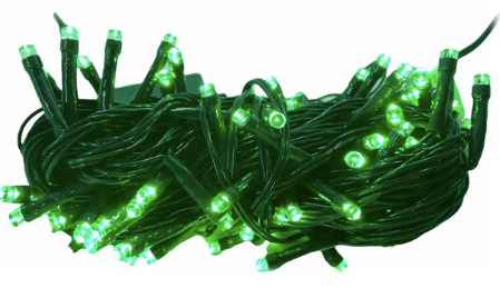 Lineal 100 Bombillos Cable Verde 8 Mtrs