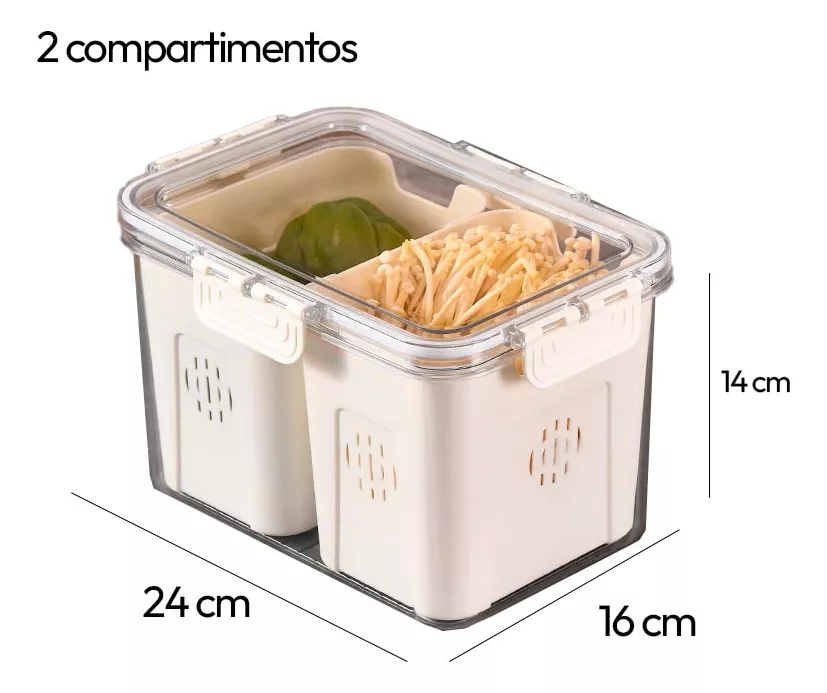 Tupper recipiente de alimetos 2 espacios