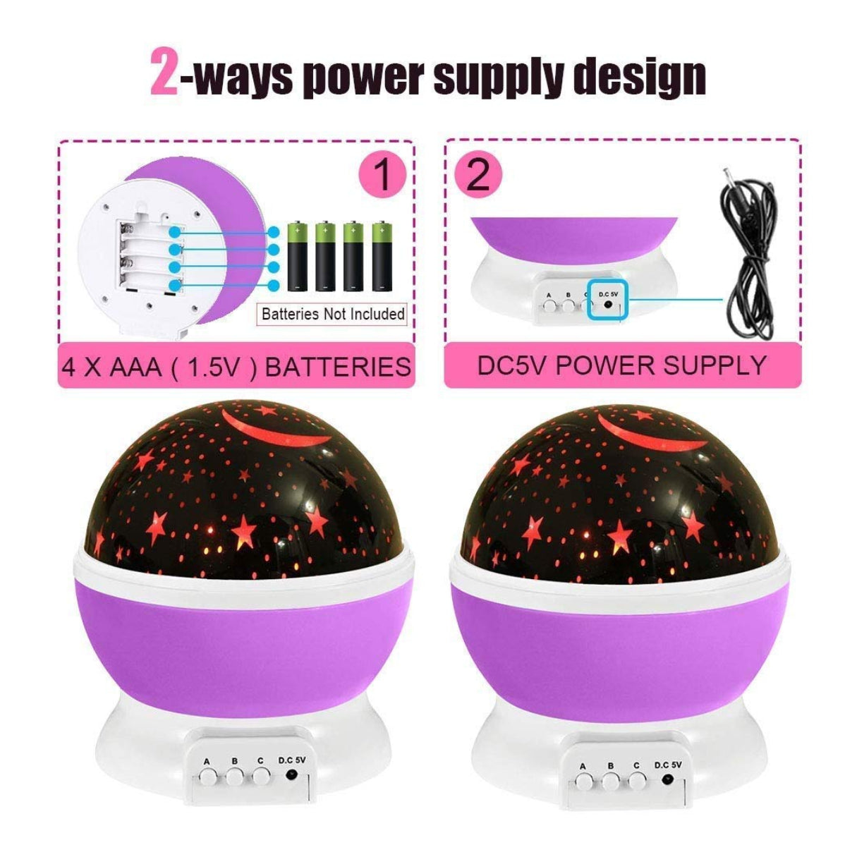 Lampara Proyector Luna Estrellas Gira