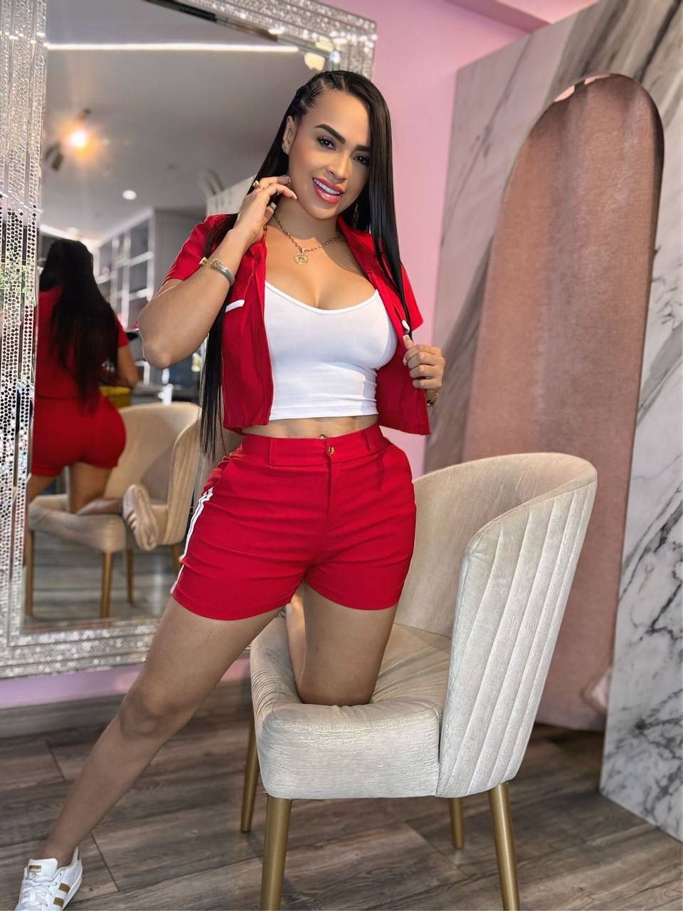 ✨ Conjunto Short, Blusa Y Chaleco M028 ✨