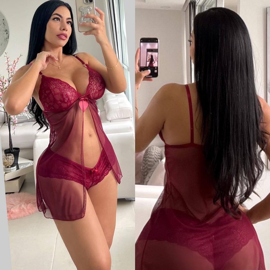 Babydoll Lencería de Encajé Cachetero