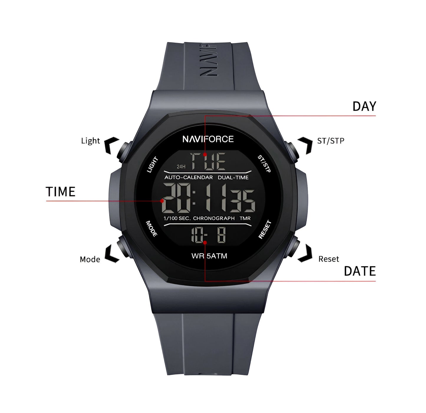 Reloj Naviforce Deportivo Nf7117 Digital