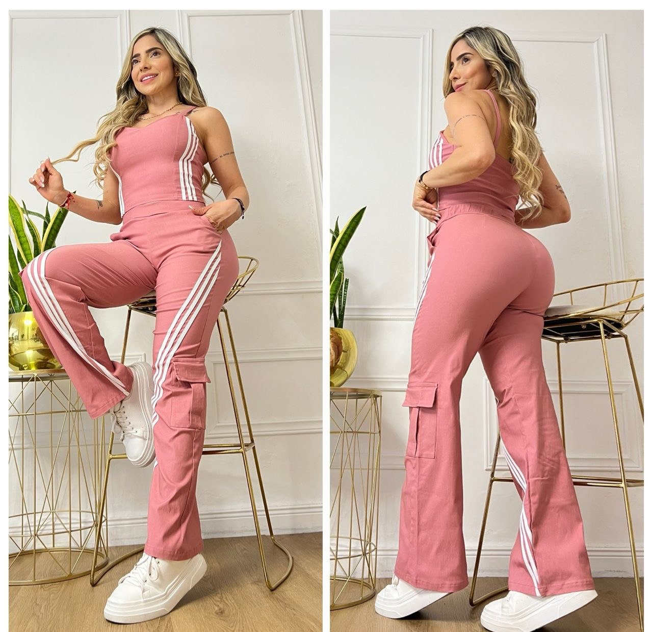 Conjunto pantalón y blusa lineas  2158