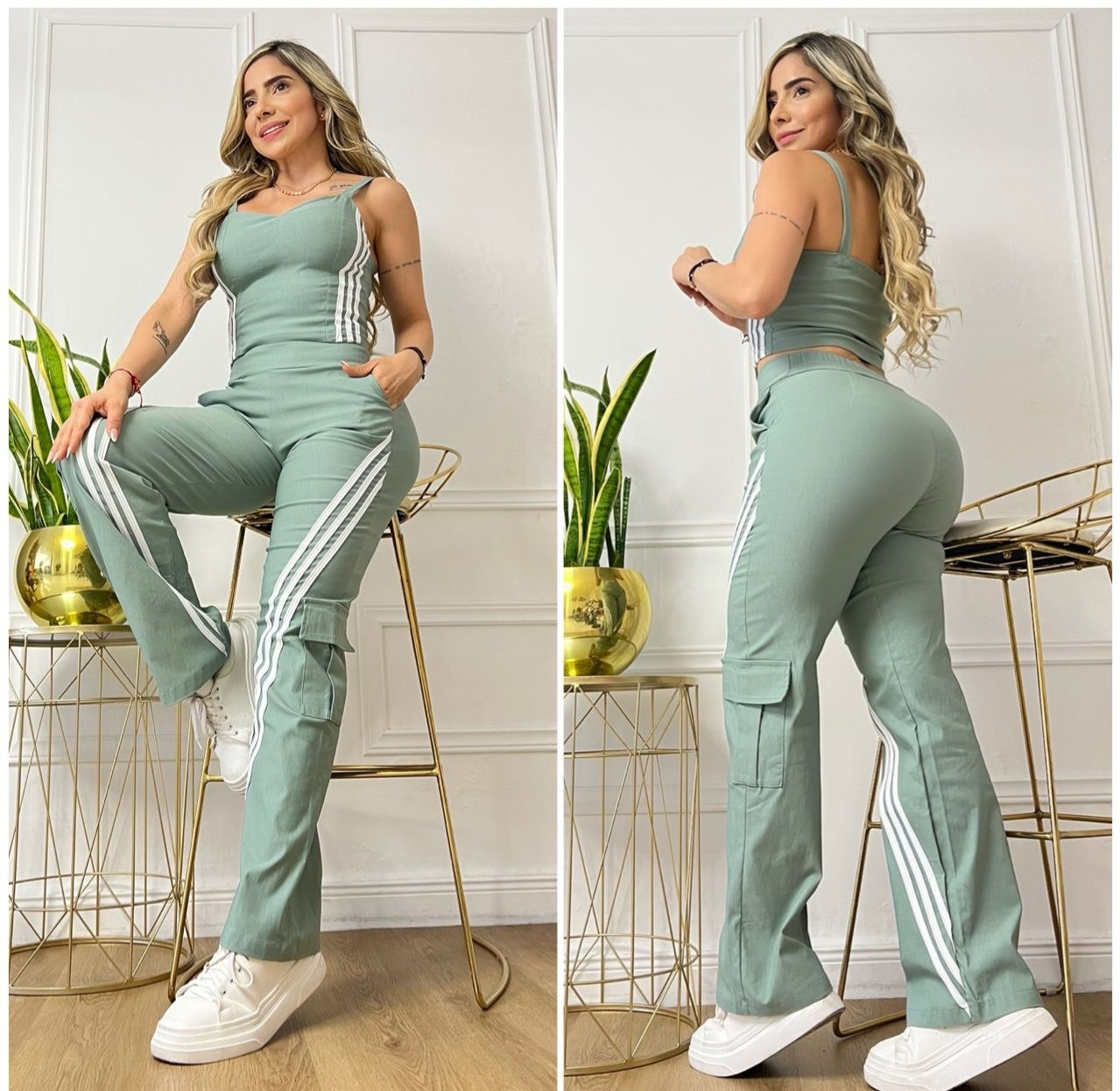 Conjunto pantalón y blusa lineas  2158