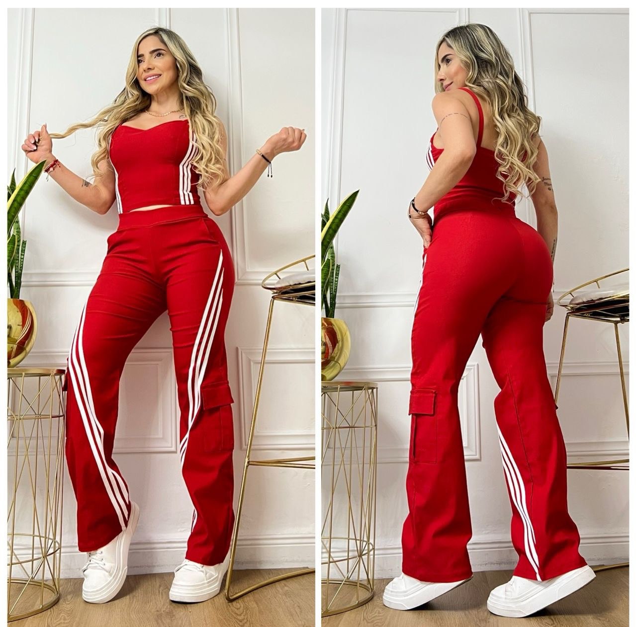 Conjunto pantalón y blusa lineas  2158