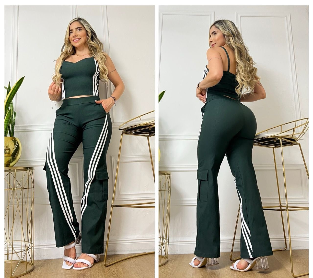 Conjunto pantalón y blusa lineas  2158