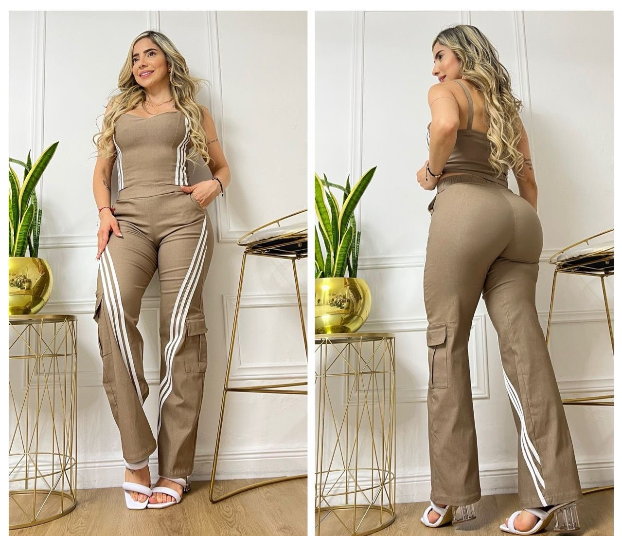 Conjunto pantalón y blusa lineas  2158