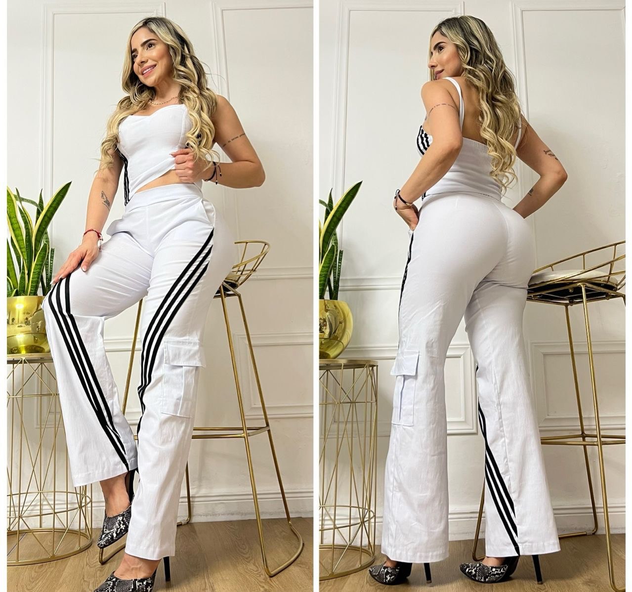 Conjunto pantalón y blusa lineas  2158