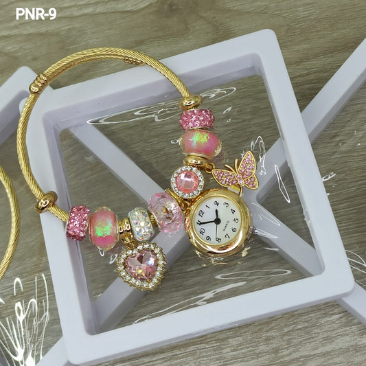 PNR RELOJ PULSERA TIPO PANDORA DORADO